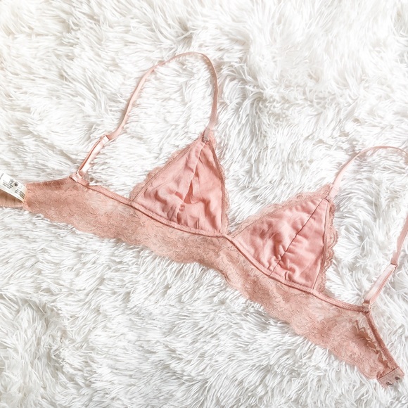 Blush Lace Mesh Lined Triangle Bralette - Picture 11 of 12